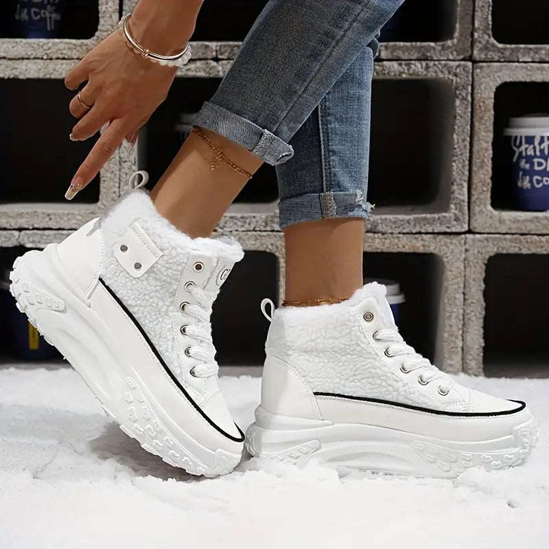 Kobieta | Śniegowce | Sneakersy Na Platformie | Wysoka Cholewka | Styl Casual