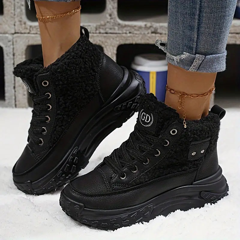 Kobieta | Śniegowce | Sneakersy Na Platformie | Wysoka Cholewka | Styl Casual